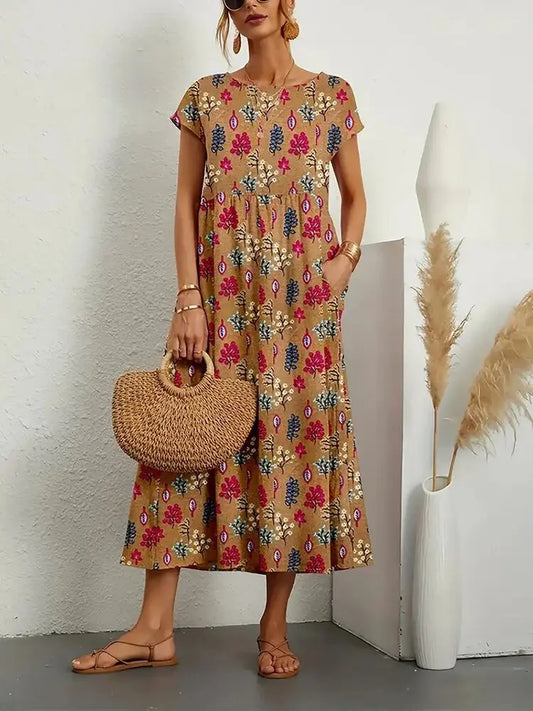 A-Line Summer Dress for Women – Elegant Floral Design 0