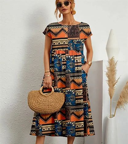A-Line Summer Dress for Women – Elegant Floral Design 2