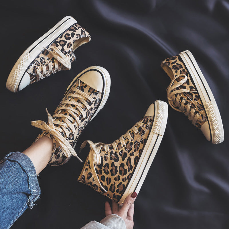 Animal Print High Top Sneakers for Unisex – Trendy & Comfortable Style