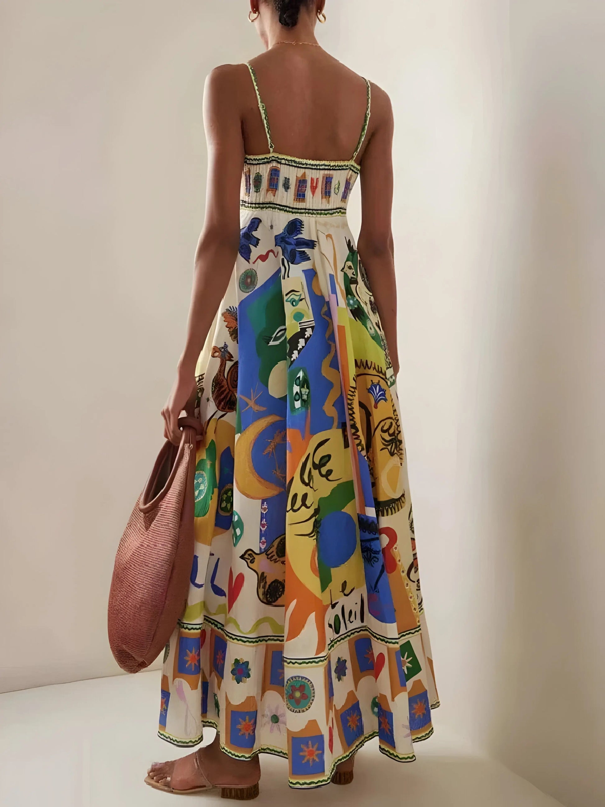Art-Inspired Linen Summer Dress for Women – Breezy & Stylish-Caliboot