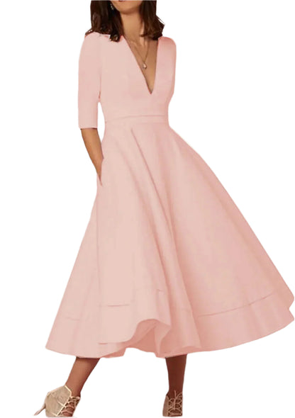 Azmira – Robe Midi Femme A-Ligne – Élégante & Chic 4