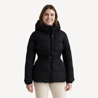 Belted Puffer Jacket for Women – Stylish & Warm-Caliboot