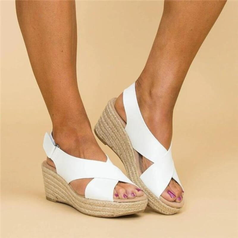 Variant image for  Dana | Sandales Compensées Chic à Bretelles Croisées - Élévateur de Style Estival-19
