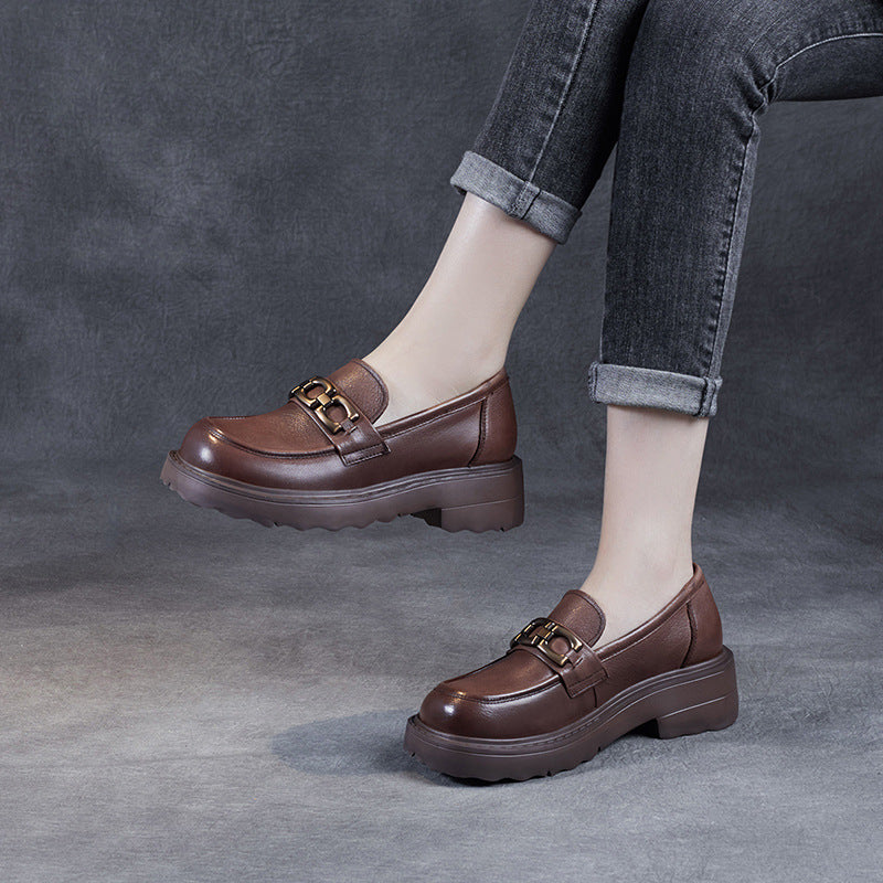 Black Loafers for Women – Stylish Chain Detail & Comfort