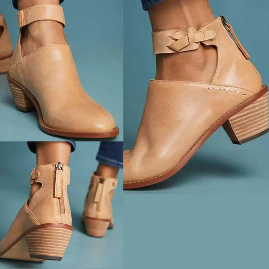 Block Heel Black Ankle Boots for Women – Elegant & Versatile Style