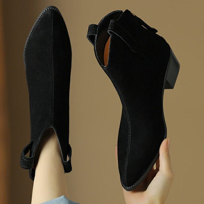 Bottes Courtes en Cuir Doux