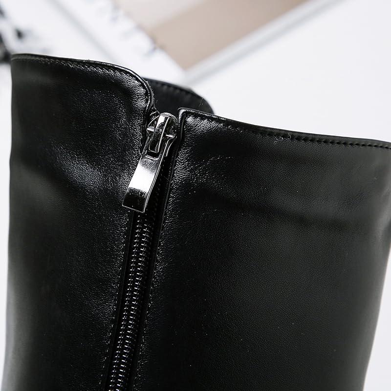 Bottes Élégantes À Talon En Cuir