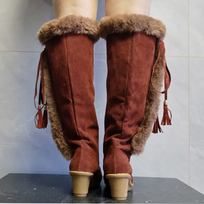 Bottes Longues Hivernales en Peluche