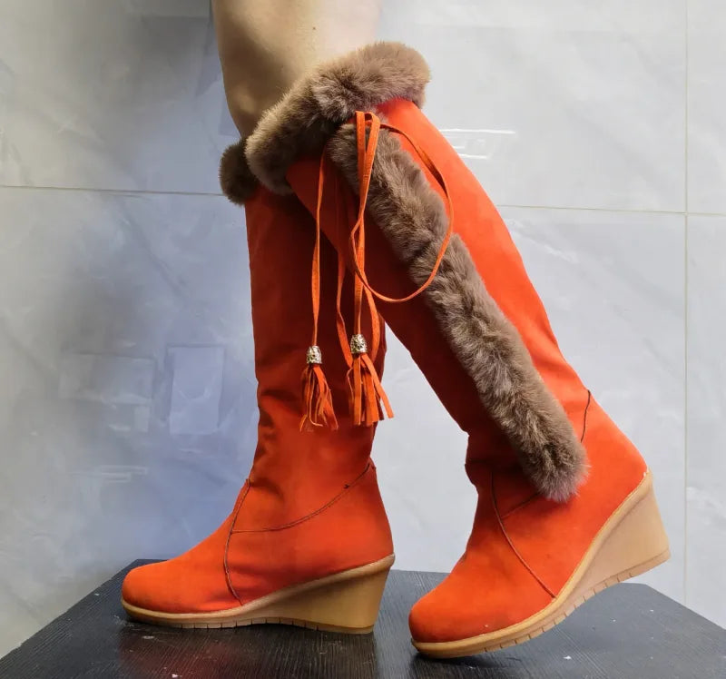 Bottes à tige haute pour femmes, conçues pour le confort et la chaleur
