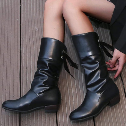 Bottes Mi-Mollet à Talon Épais