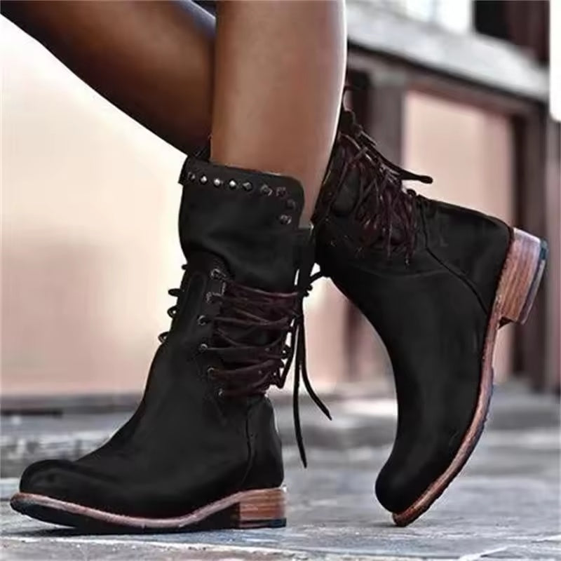 Bottes  Talon Épais noir 