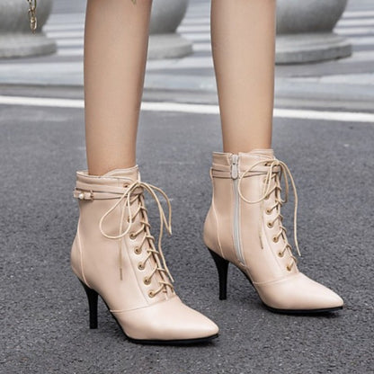 Bottines Élégantes à Talon Aiguille avec Boucle Ceinture