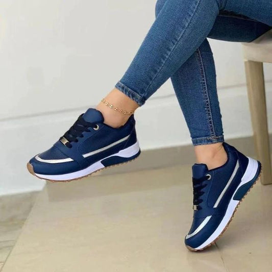 Breathable Lace-Up Sneakers for Women – Comfortable & Stylish