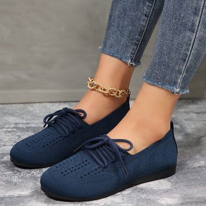Breathable Lace-Up Sneakers for Women – Lightweight & Stylish Comfort