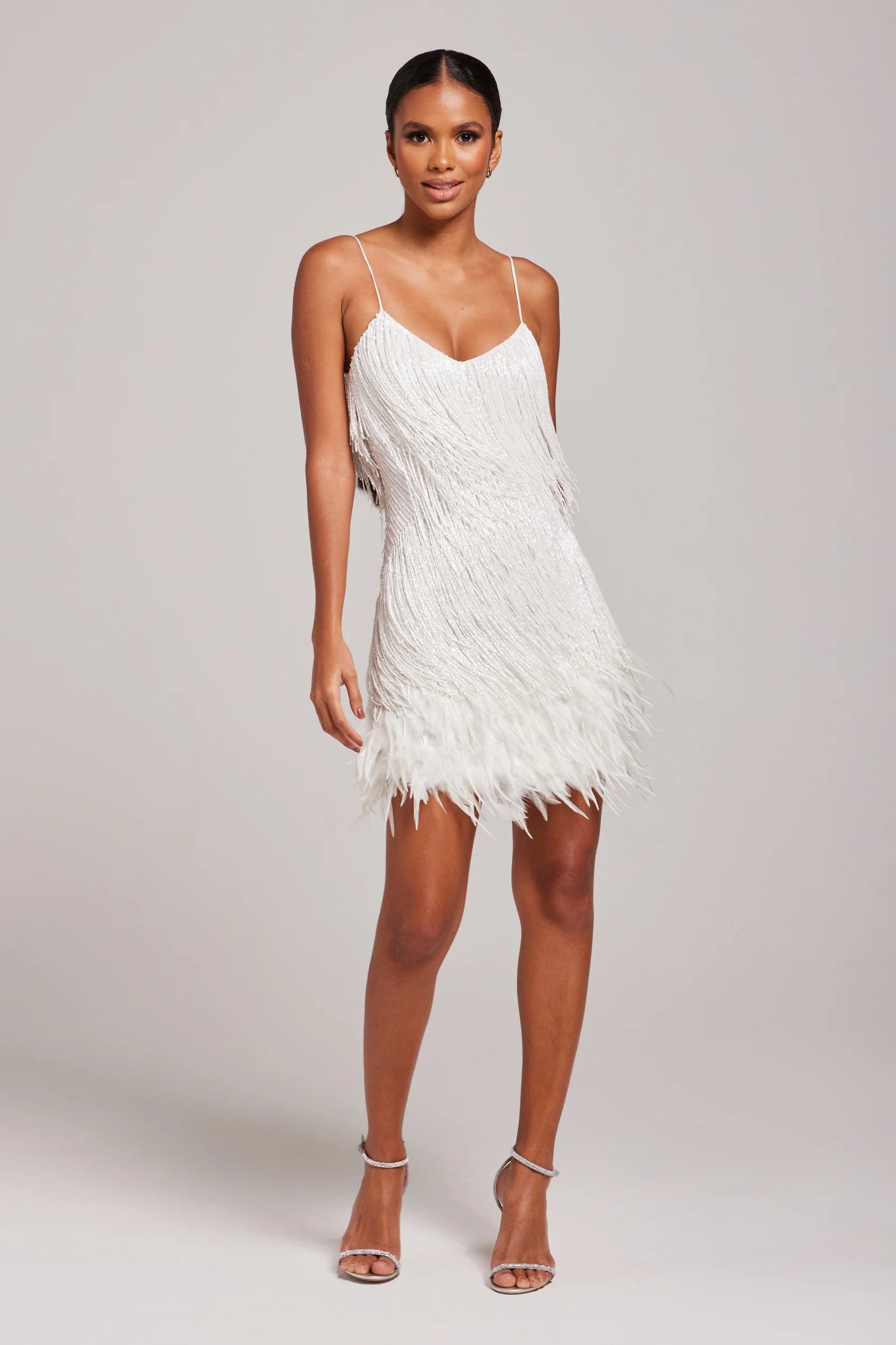 Margaret | Women’s Cocktail Dress with Fringe Feathers Caliboot