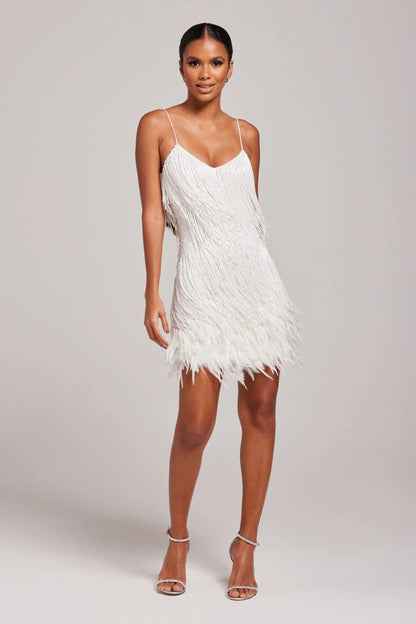 Margaret | Women’s Cocktail Dress with Fringe Feathers Caliboot