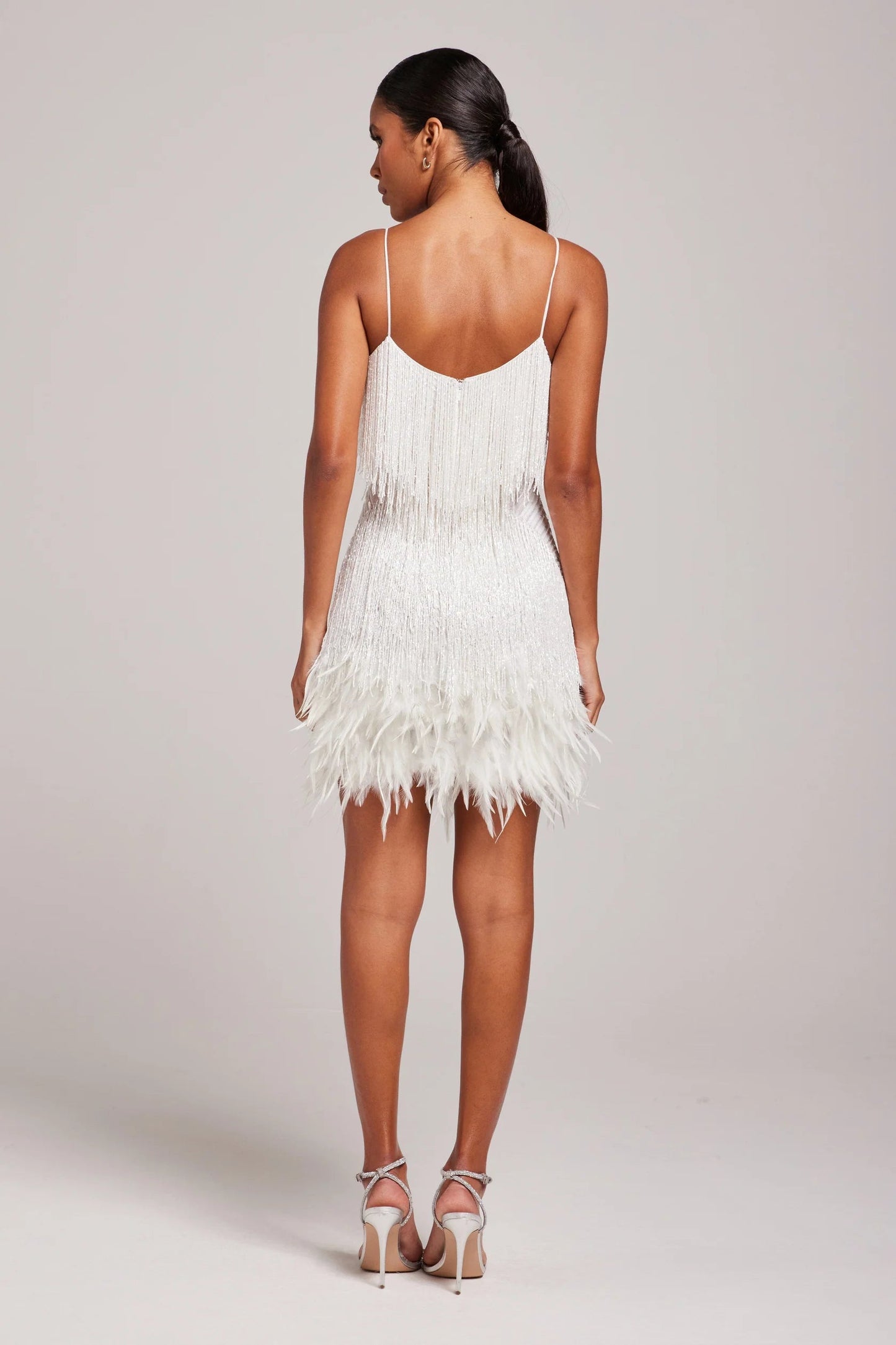 Margaret | Women’s Cocktail Dress with Fringe Feathers Caliboot