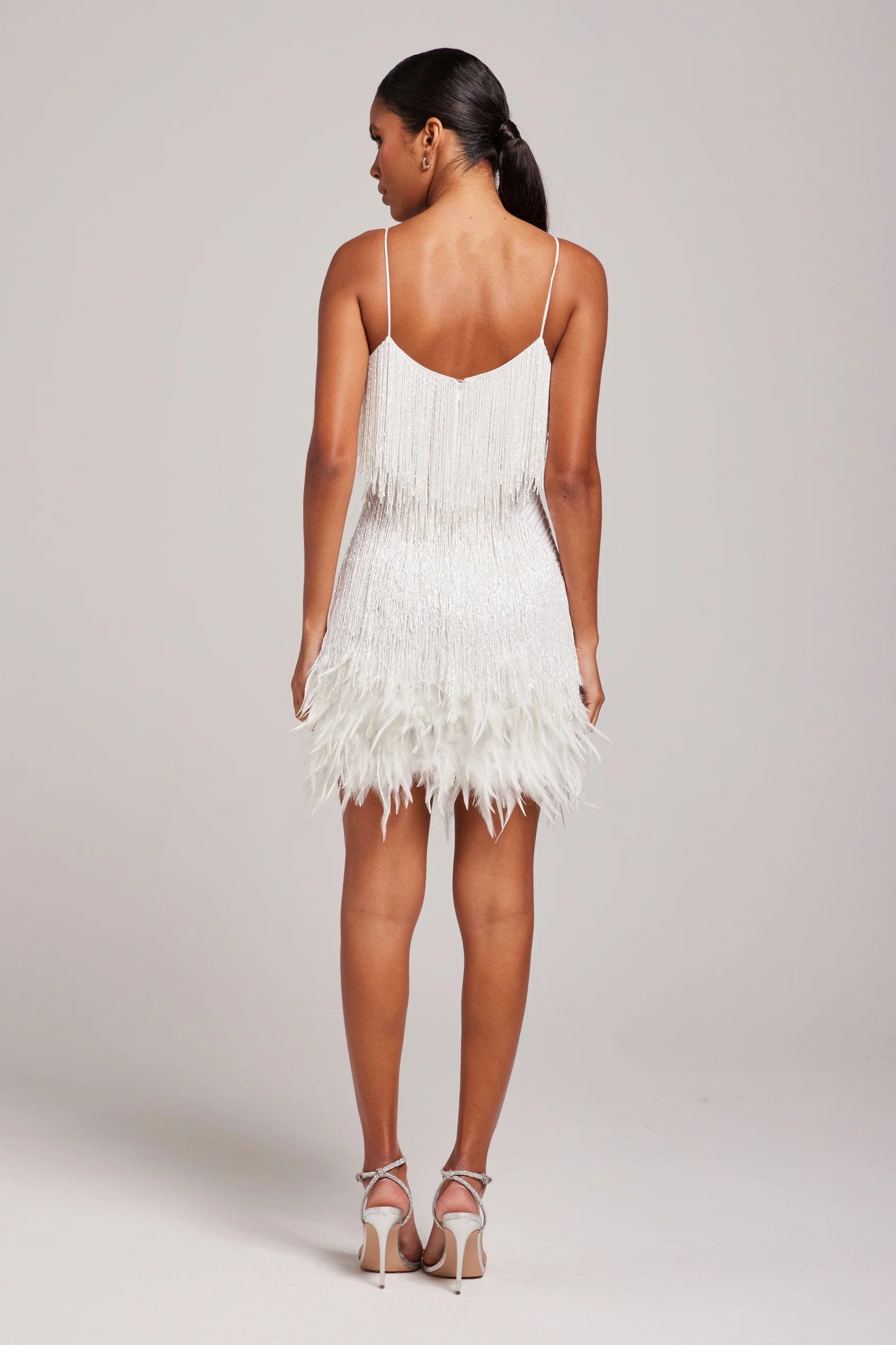 Margaret | Women’s Cocktail Dress with Fringe Feathers Caliboot