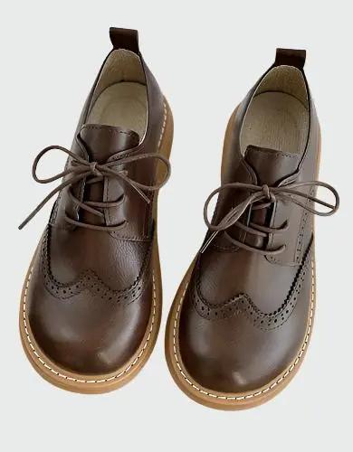 Brogue Style Oxford Shoes for Women – Wide-Fit Comfort & Elegant Design-Caliboot
