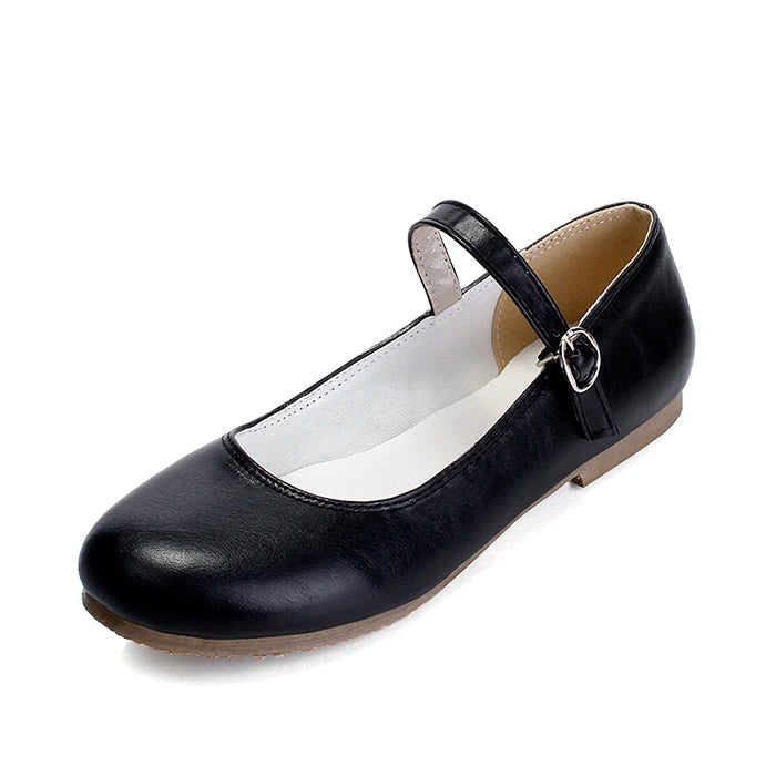 Buckle Strap Black Ballet Flats for Women – Stylish & Comfortable Everyday Footwear