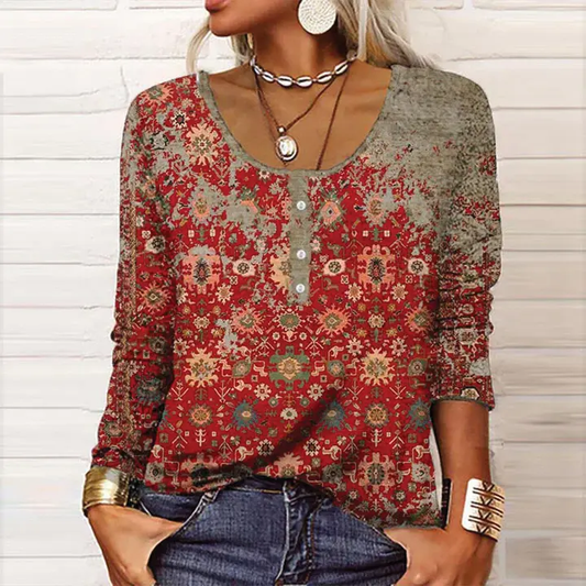 Buttoned Long Sleeve Blouse for Women – Effortless Style & Comfort-Caliboot