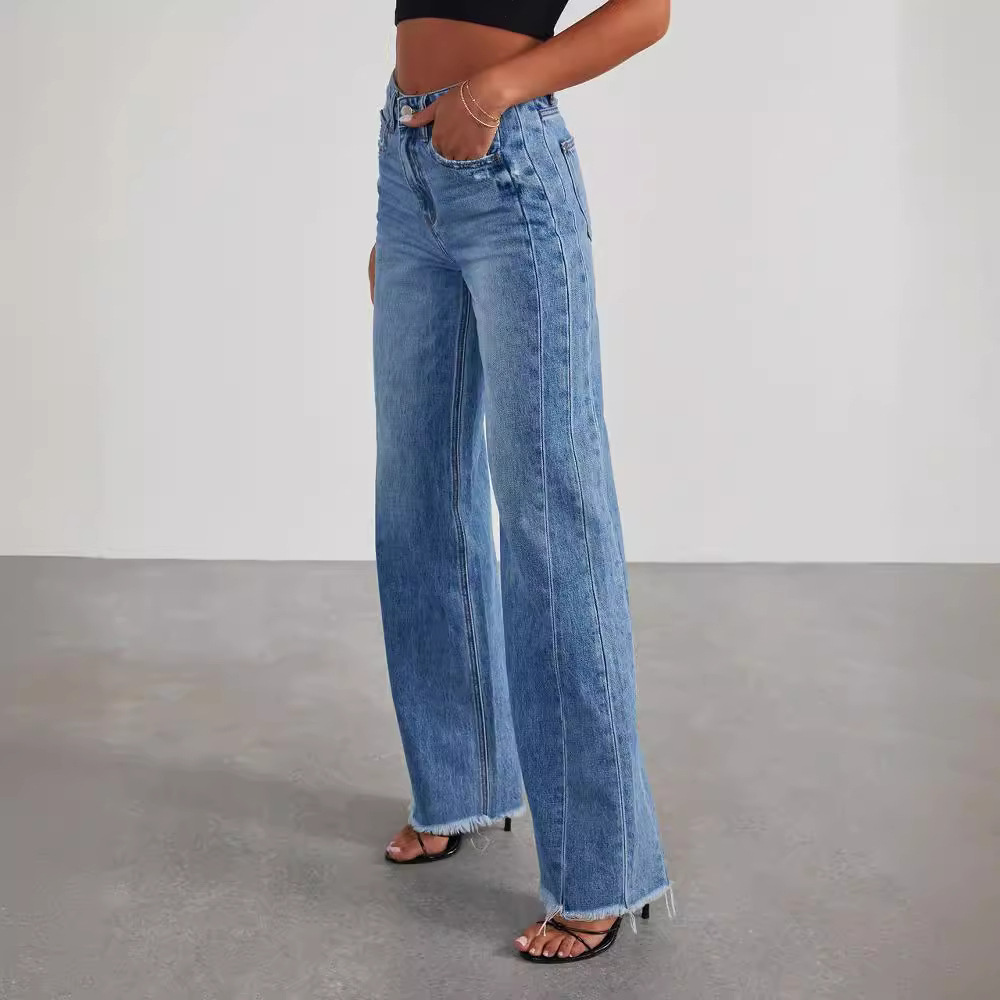 Riley | Women’s Casual Wide-Leg High-Waisted Jeans Caliboot