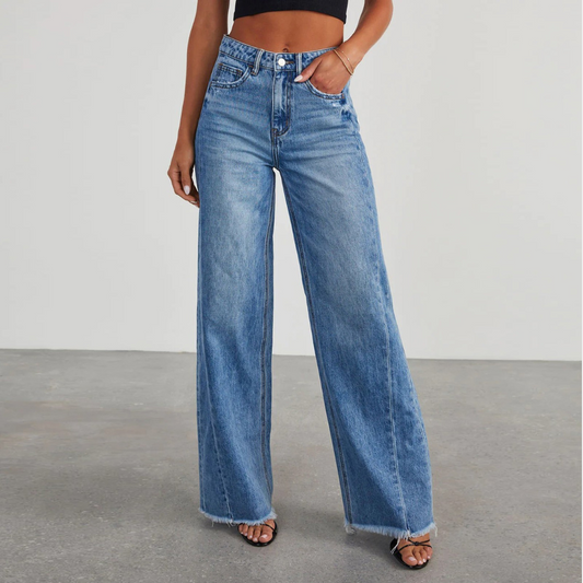 Riley | Women’s Casual Wide-Leg High-Waisted Jeans Caliboot