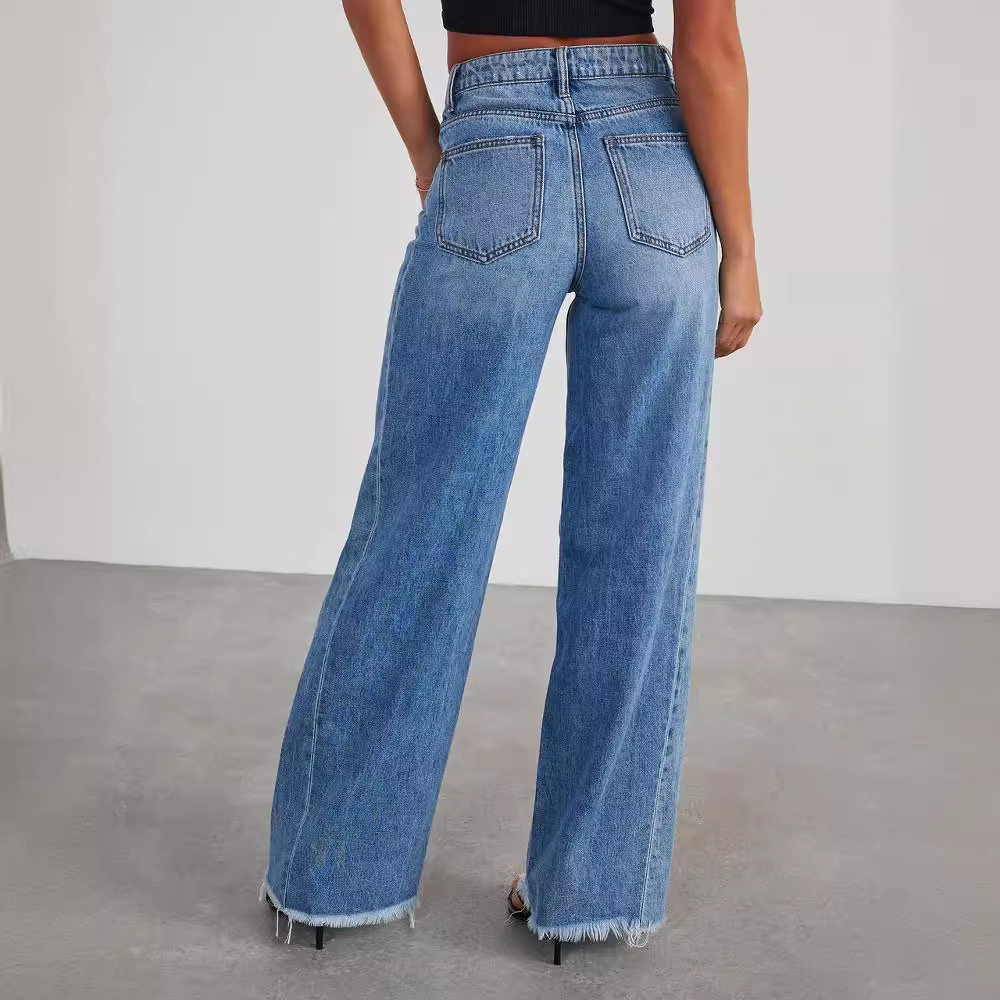 Riley | Women’s Casual Wide-Leg High-Waisted Jeans Caliboot