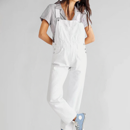 Women's Overalls - Denim - Relaxed Fit - Adjustable Straps - Multiple Pockets Caliboot