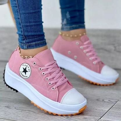Canvas Platform Sneakers for Women – Stylish & Comfortable