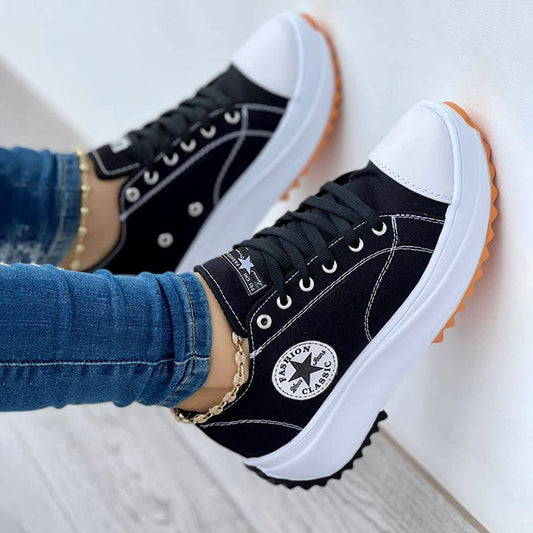 Canvas Platform Sneakers for Women – Stylish & Comfortable