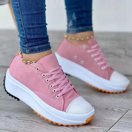 Canvas Platform Sneakers for Women – Stylish & Comfortable