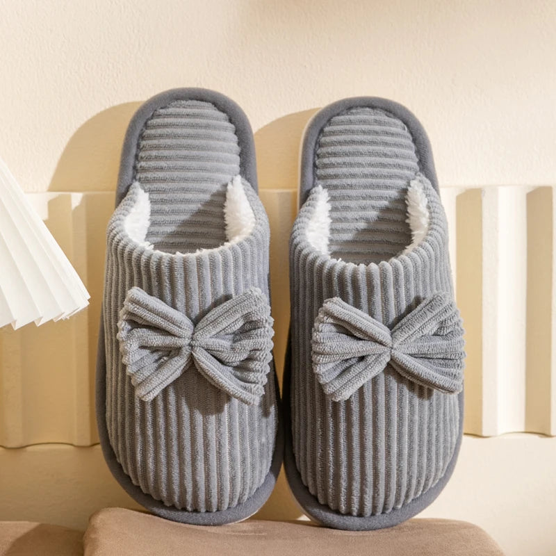 Charming Bow Slippers for Women – Cozy & Stylish Indoor Comfort