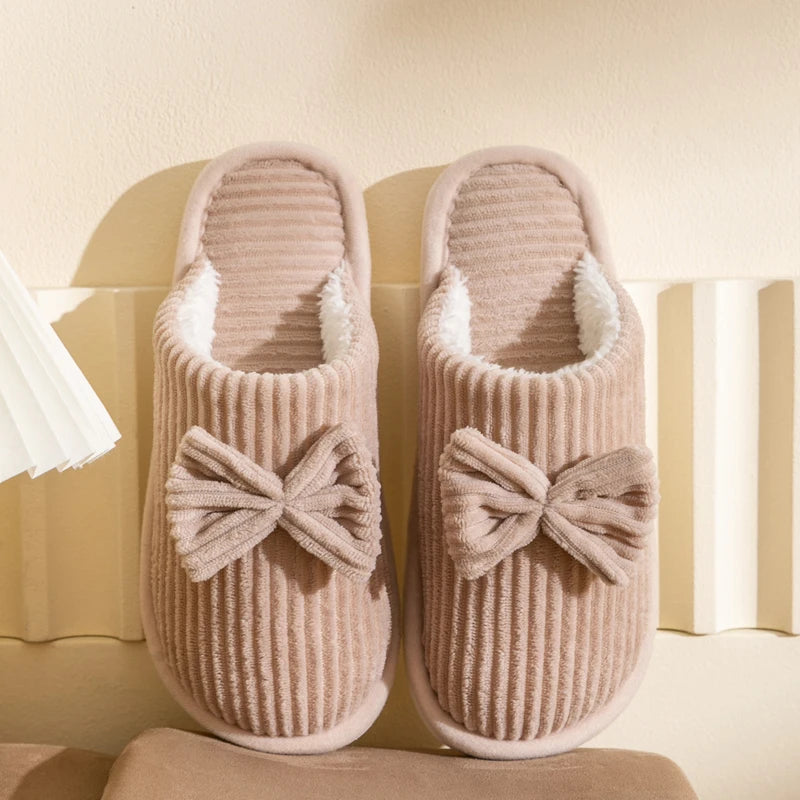 Charming Bow Slippers for Women – Cozy & Stylish Indoor Comfort