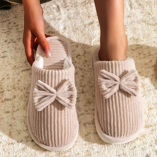 Charming Bow Slippers for Women – Cozy & Stylish Indoor Comfort