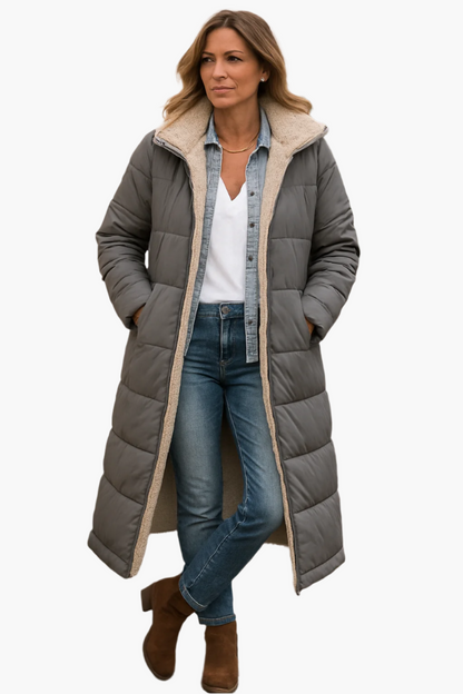 Paige | Women’s Long Hooded Quilted Winter Coat Caliboot