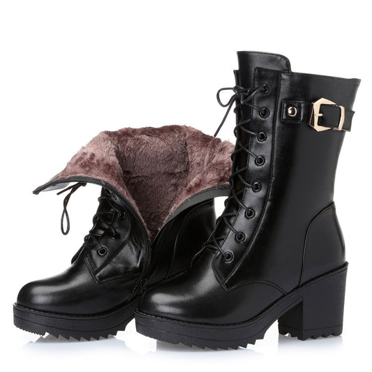 Chic Black Ankle Boots for Women – Stylish & Warm with Non-Slip Sole