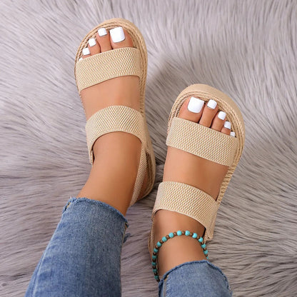 Chic Crisscross Wedge Sandals for Women – Stylish & Comfortable