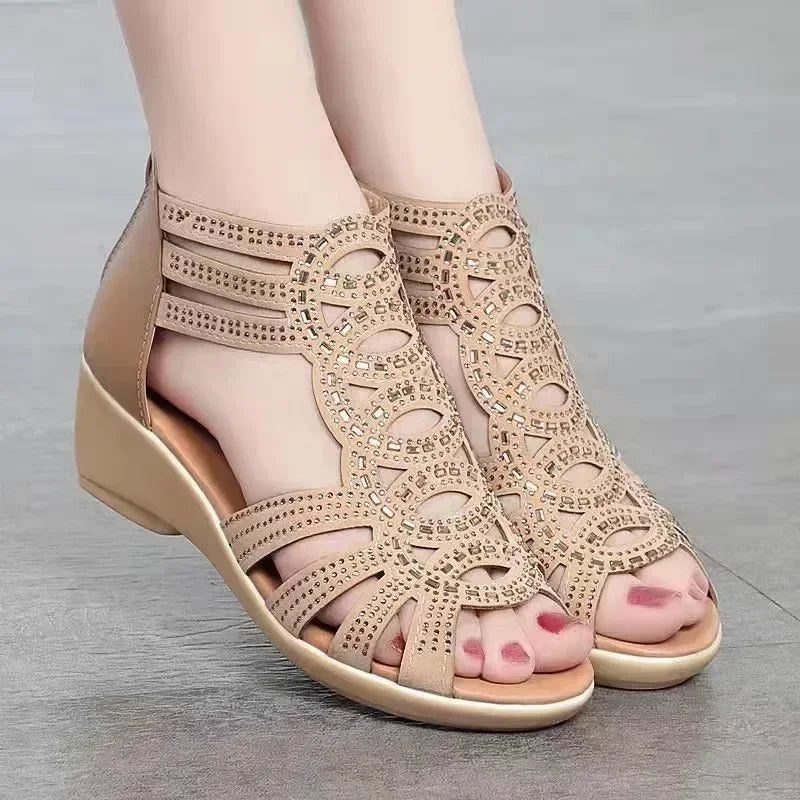 Chic Open Toe Wedge Sandals for Women – Effortless Style & Comfort