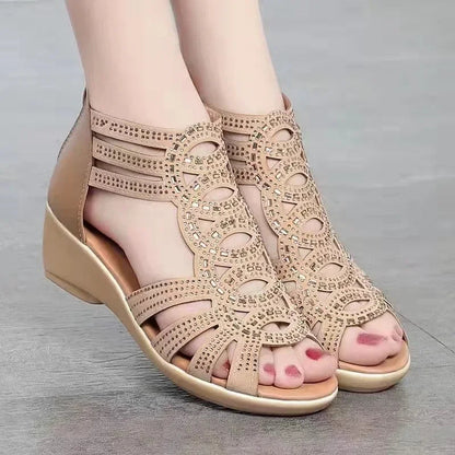 Chic Open Toe Wedge Sandals for Women – Effortless Style & Comfort