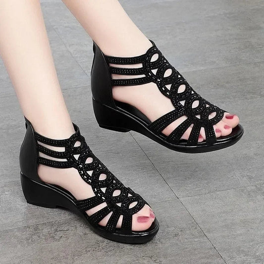 Chic Open Toe Wedge Sandals for Women – Effortless Style & Comfort