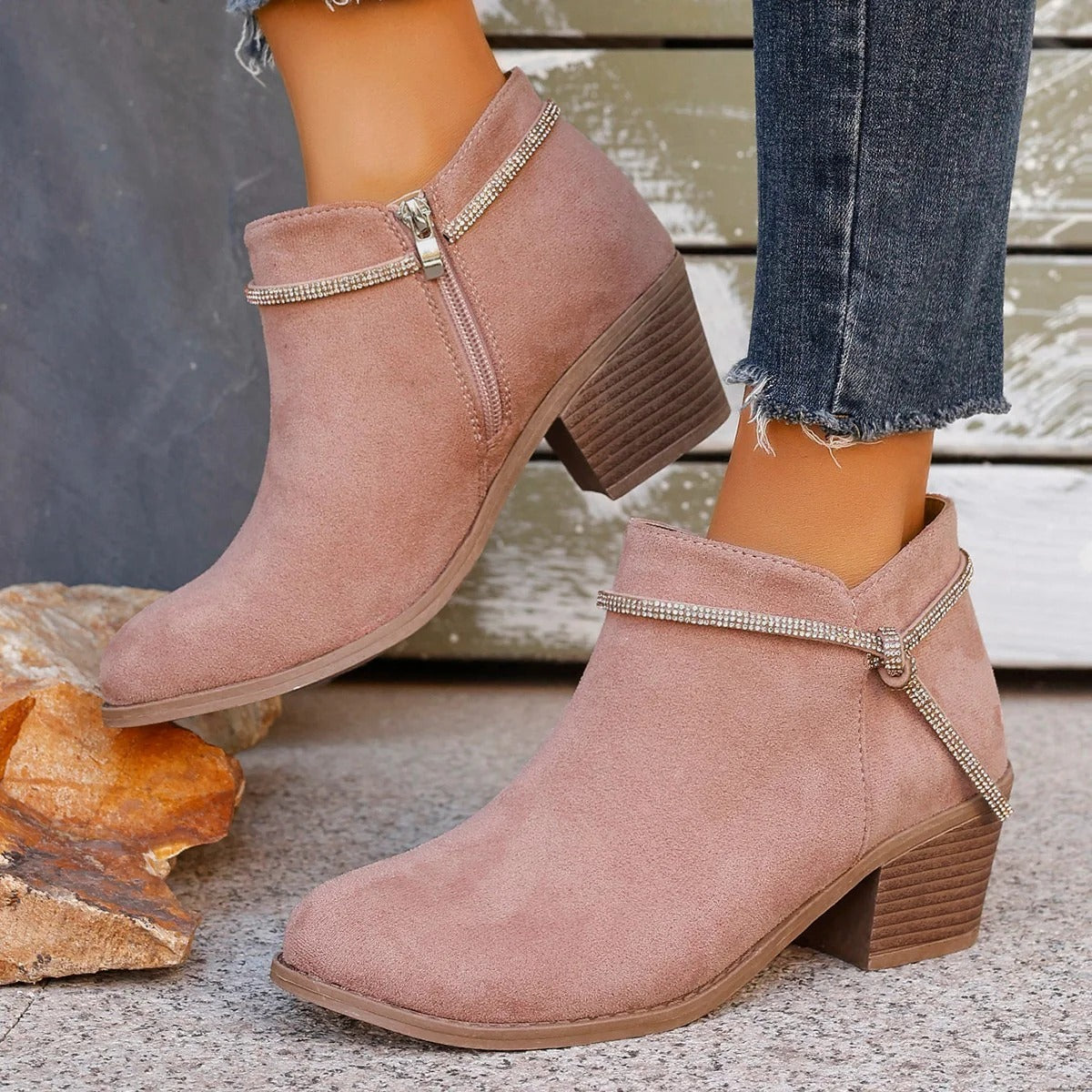 Chunky Heel Black Ankle Boots for Women – Chic & Versatile Style