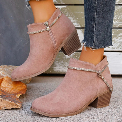Chunky Heel Black Ankle Boots for Women – Chic & Versatile Style