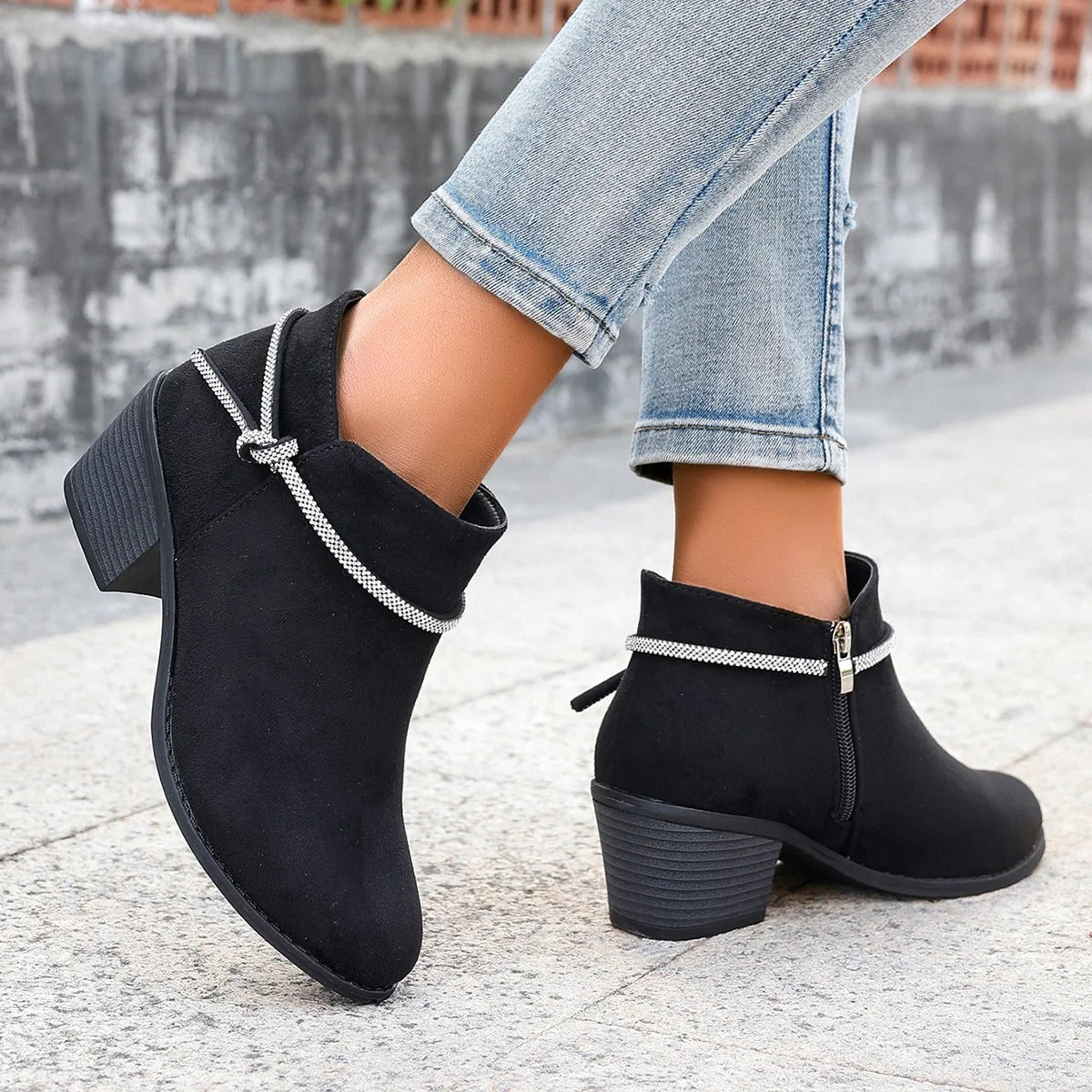 Chunky Heel Black Ankle Boots for Women – Chic & Versatile Style