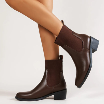 Chunky Heel Chelsea Boots for Women – Stylish & Comfortable