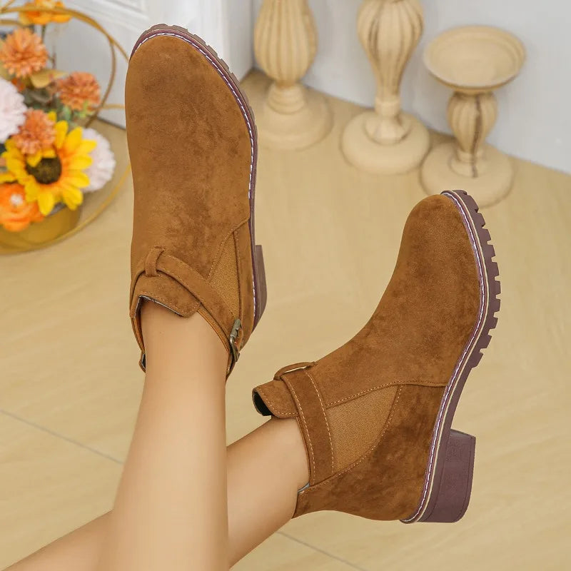 Chunky Heel Winter Boots for Women – Stylish, Warm & Cozy