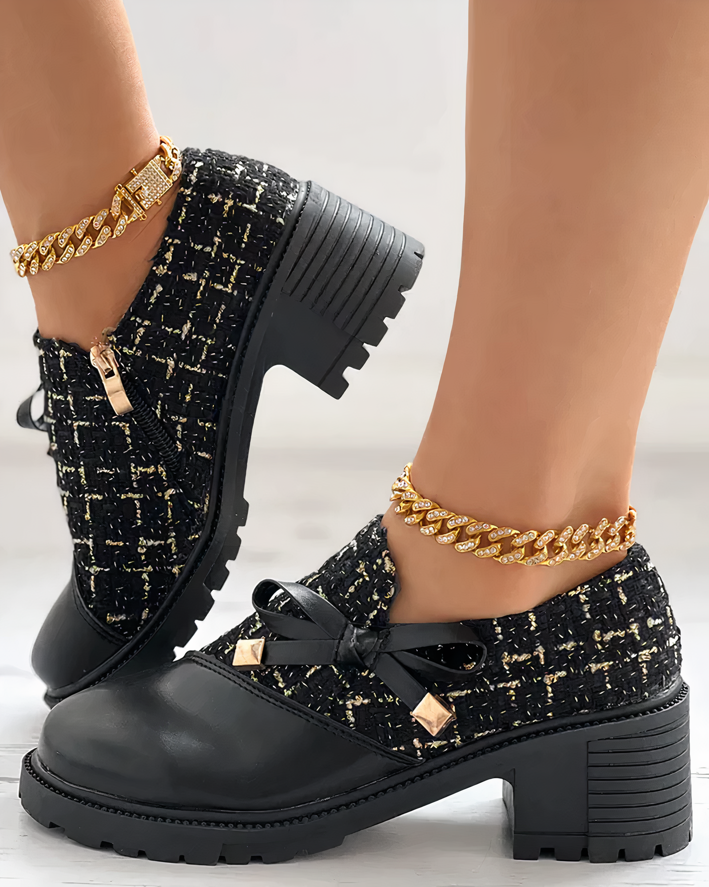 Chunky Heels with Closed Toe for Women – Stylish & Comfortable