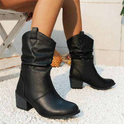 Classic Cowboy Ankle Boots for Women – Chic & Comfortable