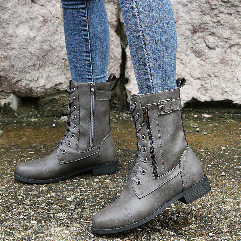 Classic Lace-Up Black Ankle Boots for Women – Timeless Style & All-Day Comfort