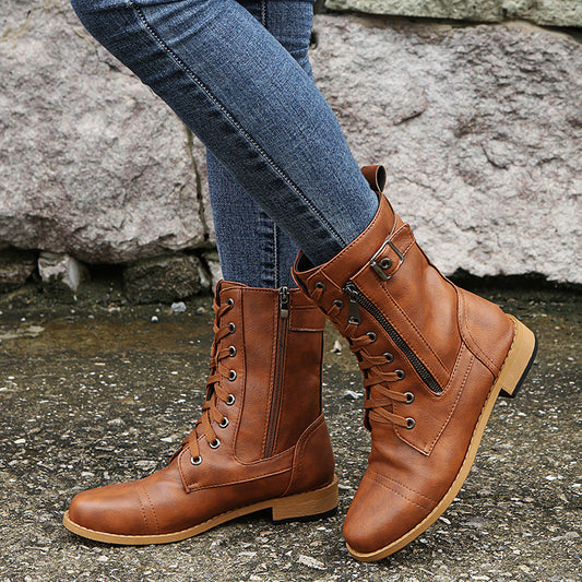 Classic Lace-Up Black Ankle Boots for Women – Timeless Style & All-Day Comfort